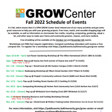 Grow Center - Fall Schedule of Events